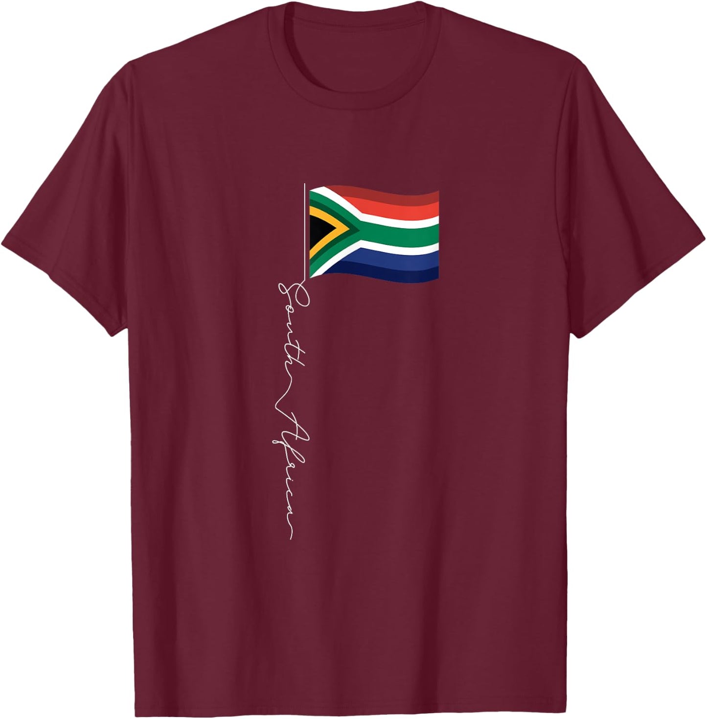 South Africa Signature Flag Pole - South African Flag T-Shirt - T-Shirt | Maroon