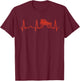 Heartbeat Love Roller Skating T-Shirt - T-Shirt | Maroon