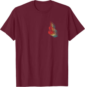 Colorful Double Bass Retro Double Bass T-Shirt - T-Shirt | Maroon