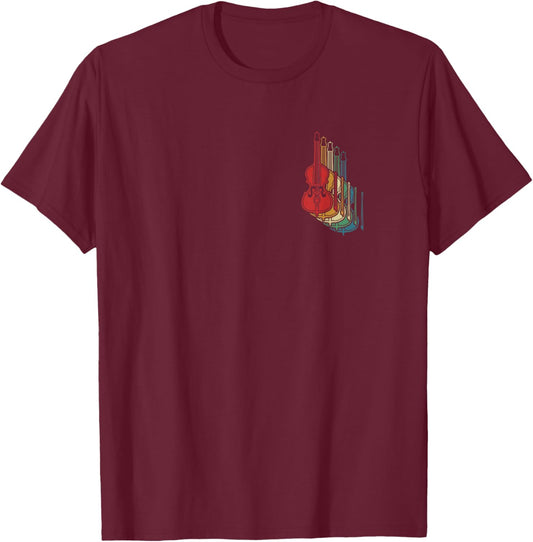 Colorful Double Bass Retro Double Bass T-Shirt - T-Shirt | Maroon