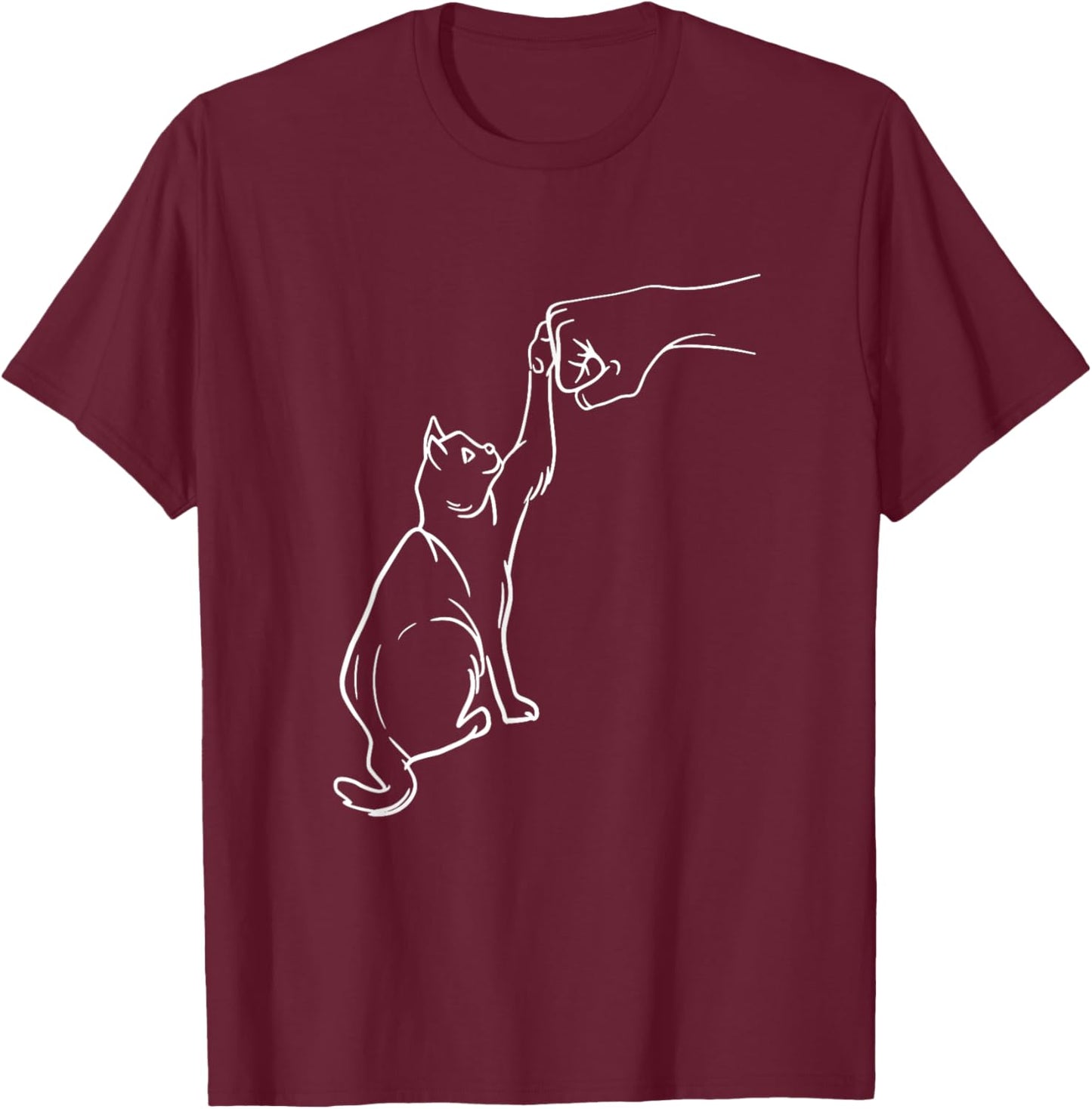 Funny Cat Best Friend Fist Bump Cat Lover T-Shirt - T-Shirt | Maroon
