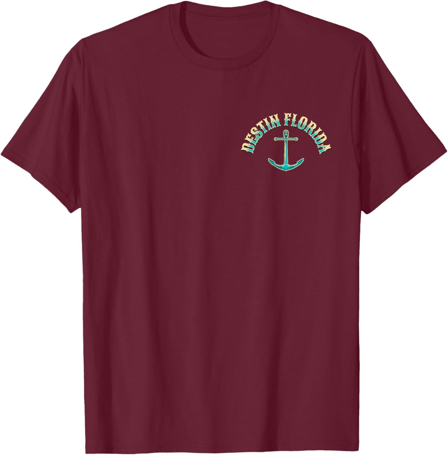 Destin Florida USA Fishing Design T-Shirt - T-Shirt | Maroon