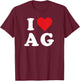 I Heart AG Initials I Love A.G. First And Last Name A G T-Shirt - T-Shirt | Maroon