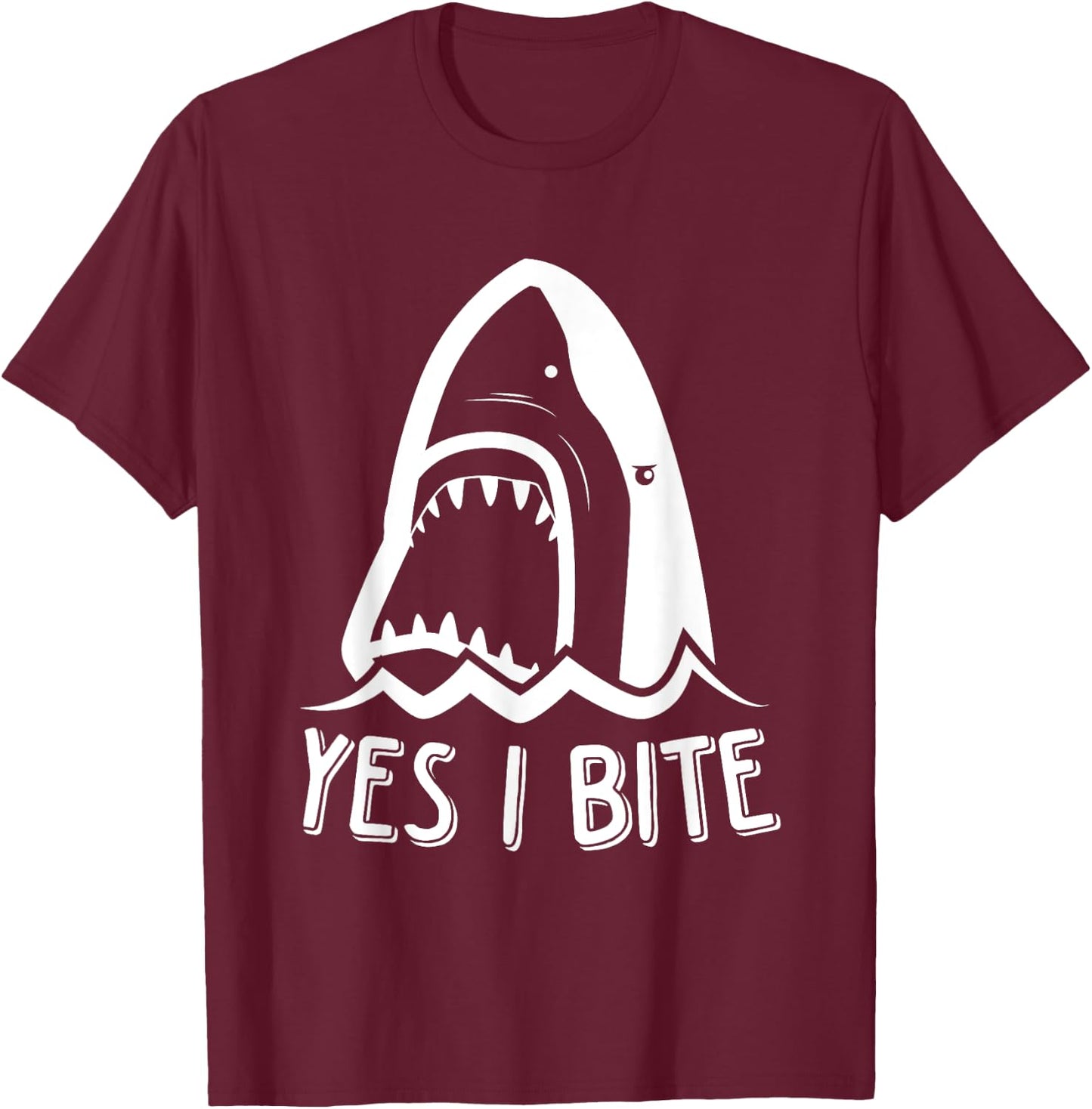Funny Week Of The Shark Yes, I Bite Shark Kids T-Shirt - T-Shirt | Maroon