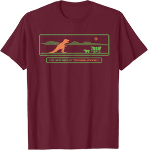 You Have Died Of Temporal Anomaly Funny T-Shirt - T-Shirt | Maroon