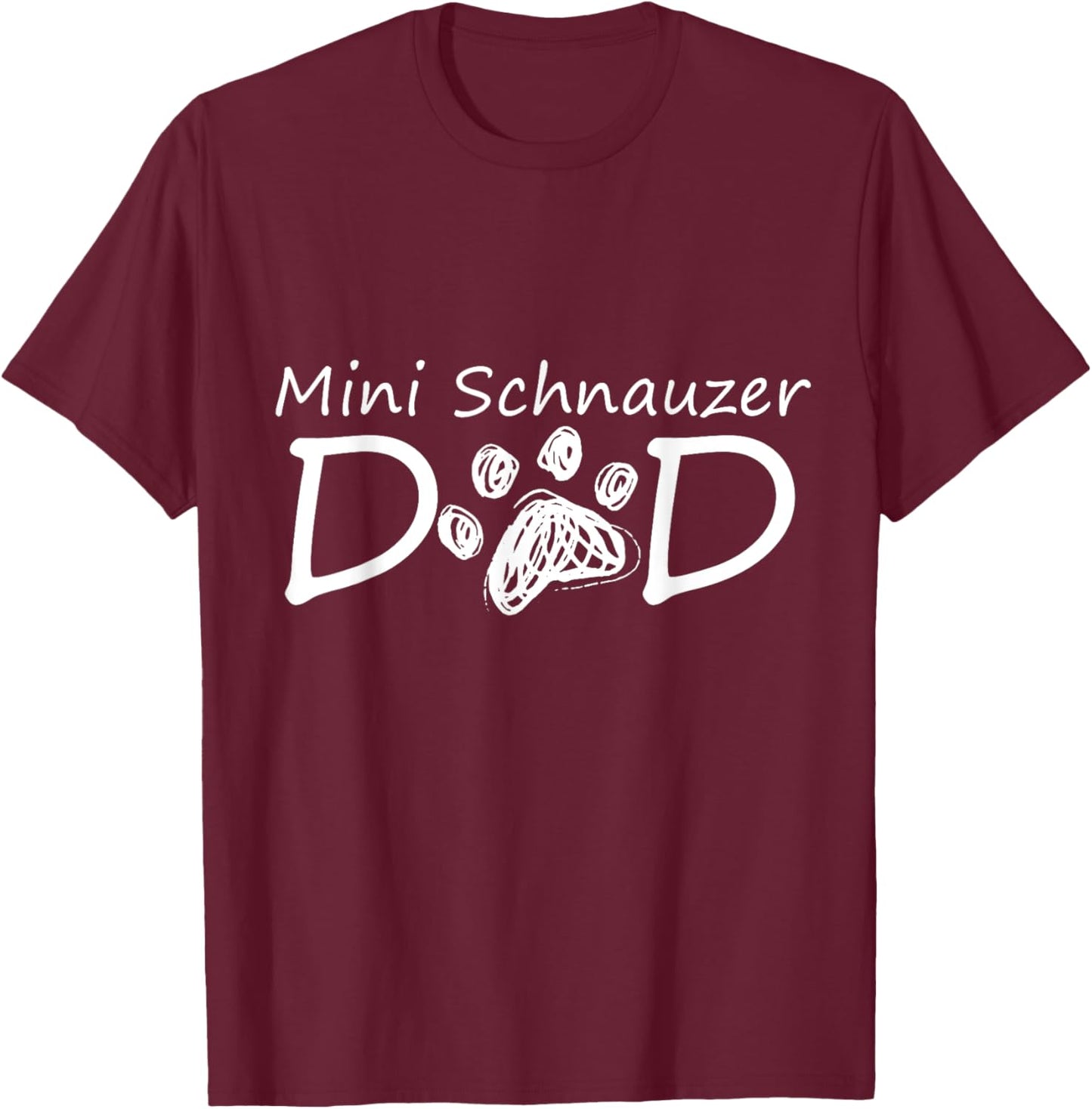Mini Schnauzer Dad Daddy Breed Puppy Owner Dog Father Papa Women Kids T-Shirt - T-Shirt | Maroon