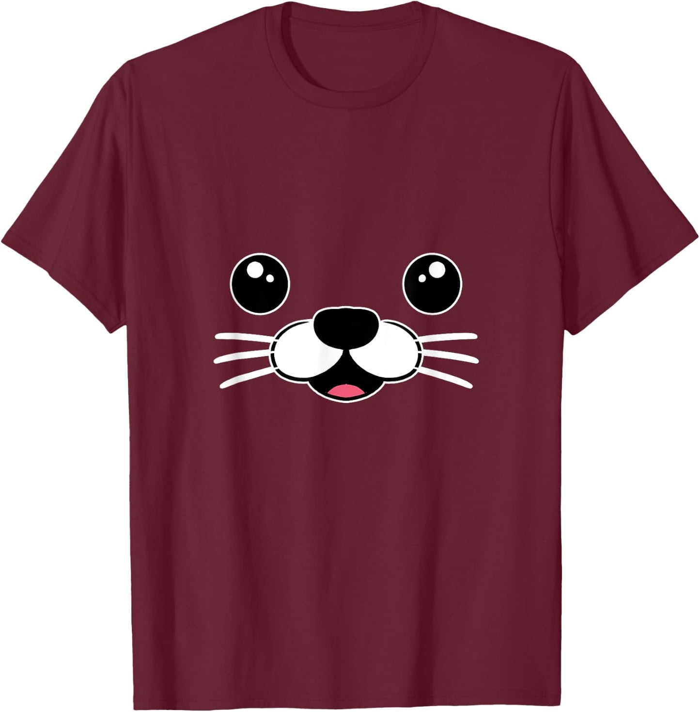 Cute Seal Costume Seal Face Sea Lion Kids T-Shirt - T-Shirt | Maroon