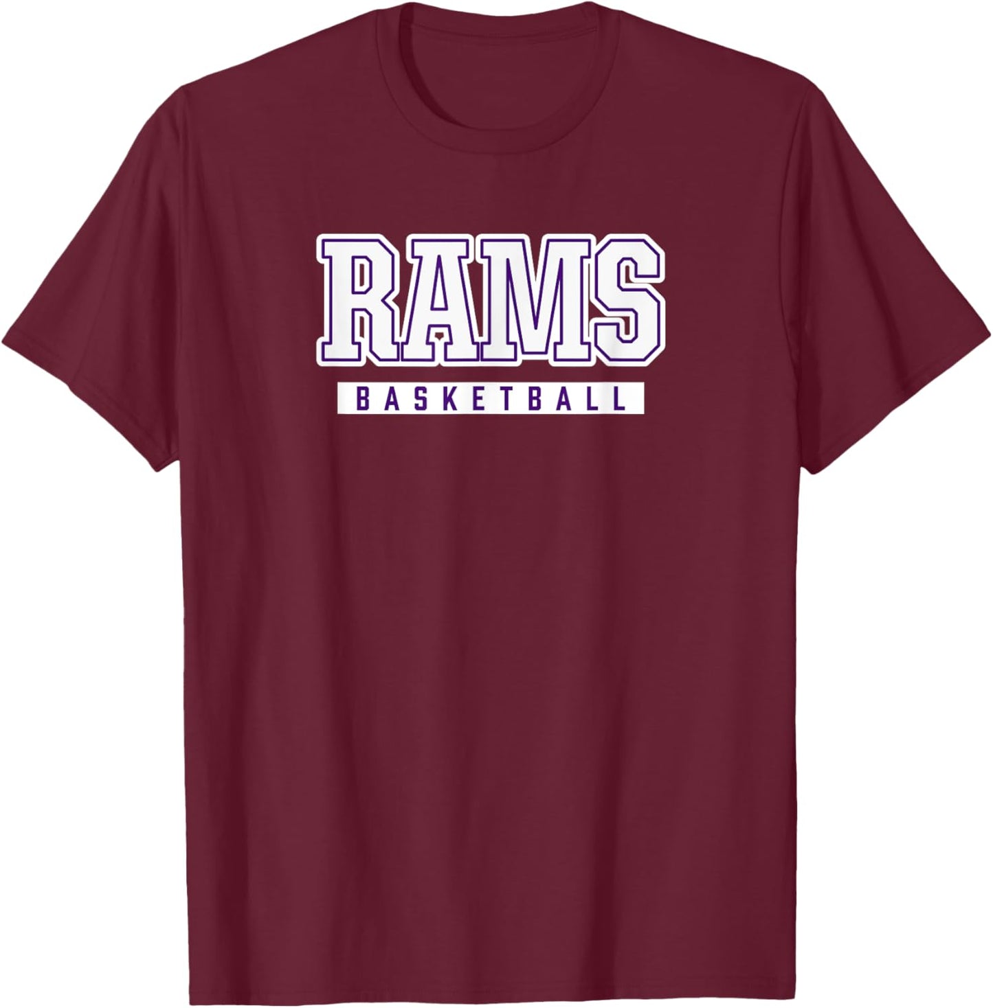 Rams Basketball North Thurston High School T-Shirt - T-Shirt | Maroon