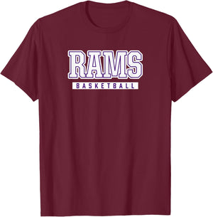 Rams Basketball North Thurston High School T-Shirt - T-Shirt | Maroon