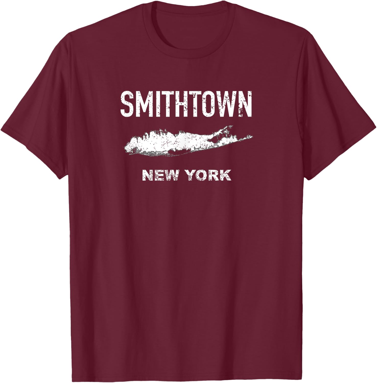 Vintage Smithtown Long Island New York T-Shirt - T-Shirt | Maroon