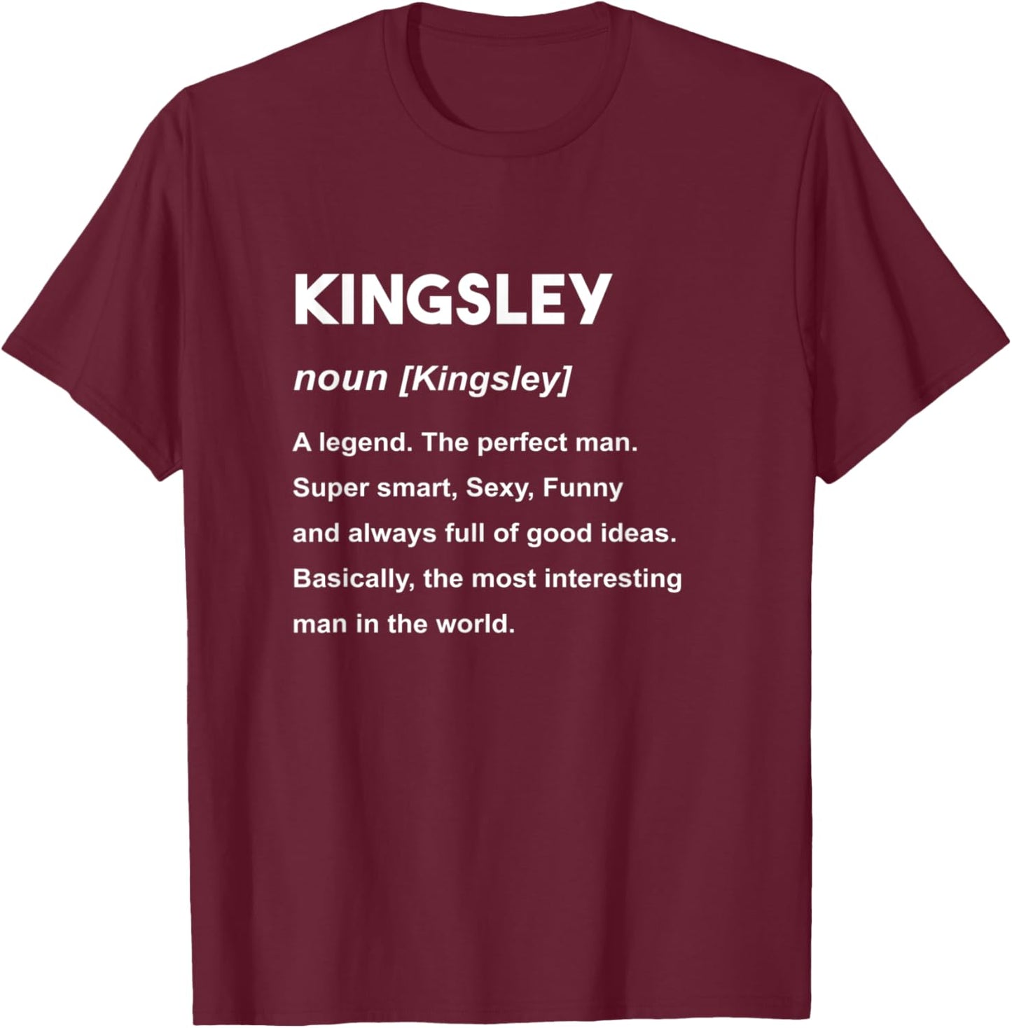 Herren Kingsley Namensshirt | Kingsley T-Shirt - T-Shirt | Maroon