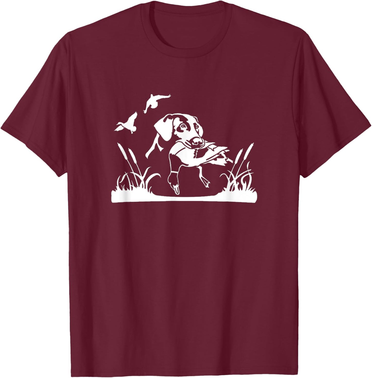 Bird Dog Duck Hunting Willow In The Marsh Hunter T-Shirt - T-Shirt | Maroon