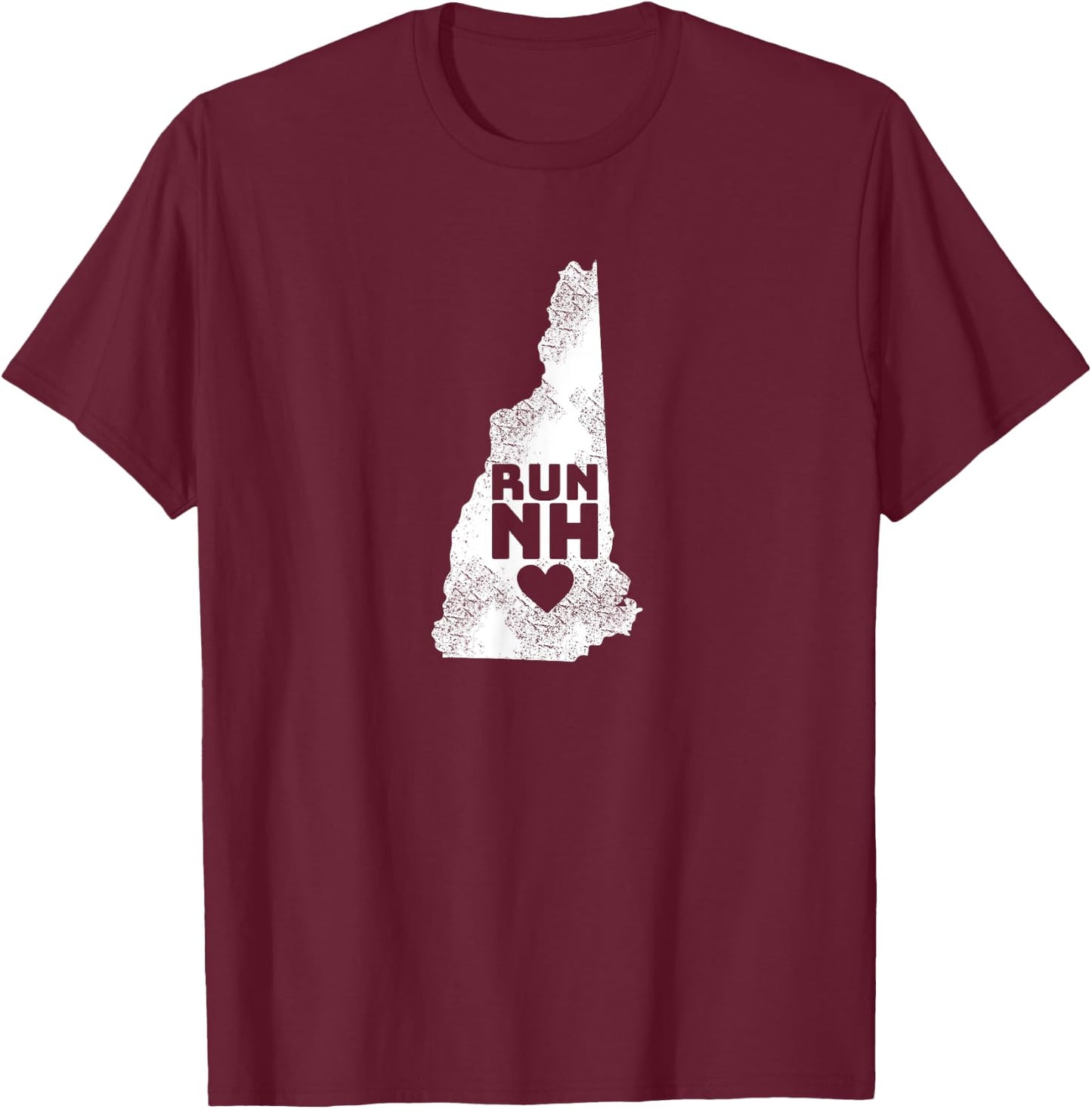 Run NH Love New Hampshire T-Shirt - T-Shirt | Maroon