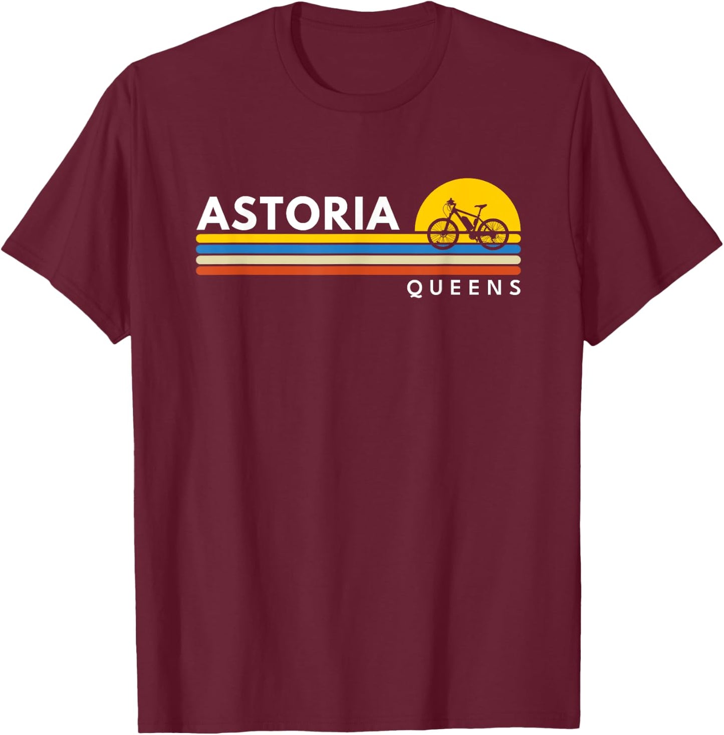 Astoria Queens NY New York Vintage Retro Souvenirs T-Shirt - T-Shirt | Maroon