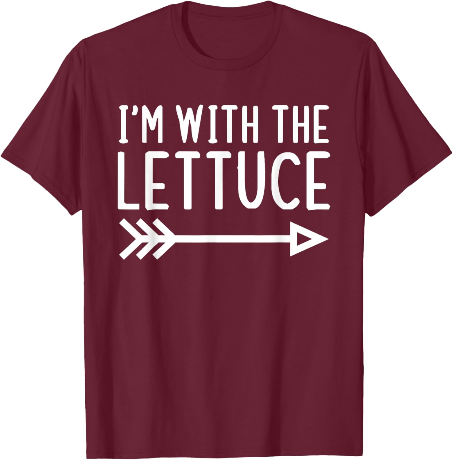I'm With The Lettuce Funny Matching Halloween Couple Costume T-Shirt - T-Shirt | Maroon