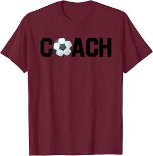 Soccer Coach Funny Football Trainer Baller Field Game Outfit T-Shirt - T-Shirt | Maroon