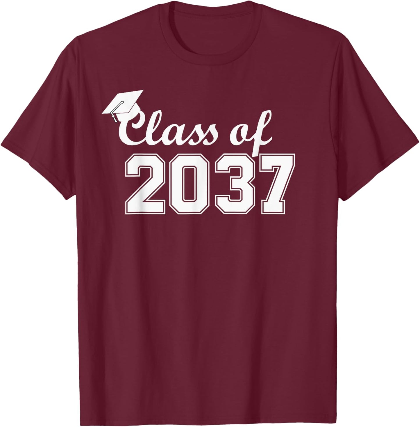 Class of 2037 Grow With Me First Day of School T-Shirt - T-Shirt | Maroon