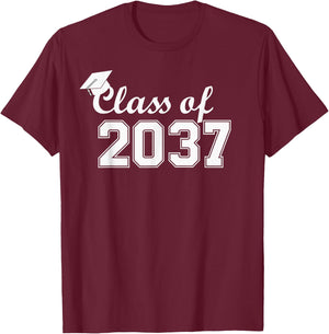 Class of 2037 Grow With Me First Day of School T-Shirt - T-Shirt | Maroon
