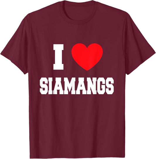 I Love siamangs T-Shirt - T-Shirt | Maroon