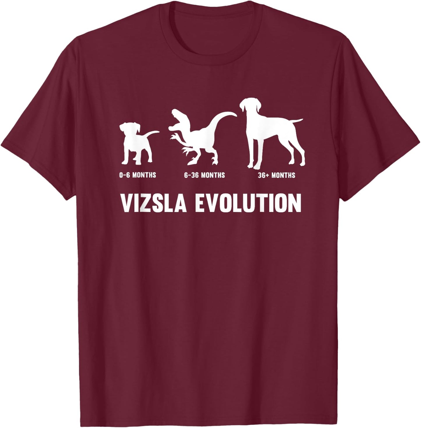 Magyar Vizsla Evolution Design for a Vizsla Owner T-Shirt - T-Shirt | Maroon