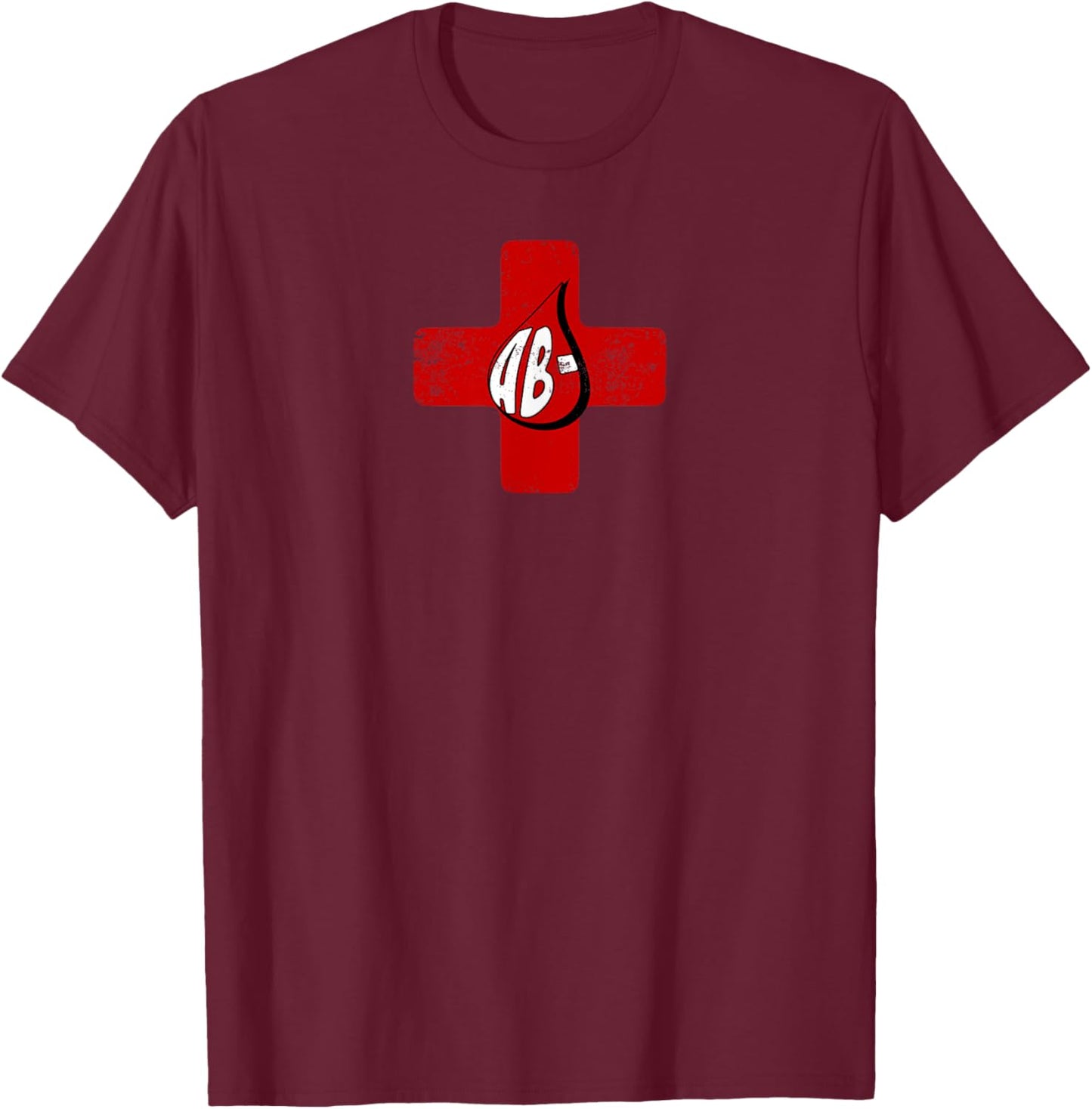 My Blood Type Is AB negative AB - Blood Type Medical Symbol T-Shirt - T-Shirt | Maroon