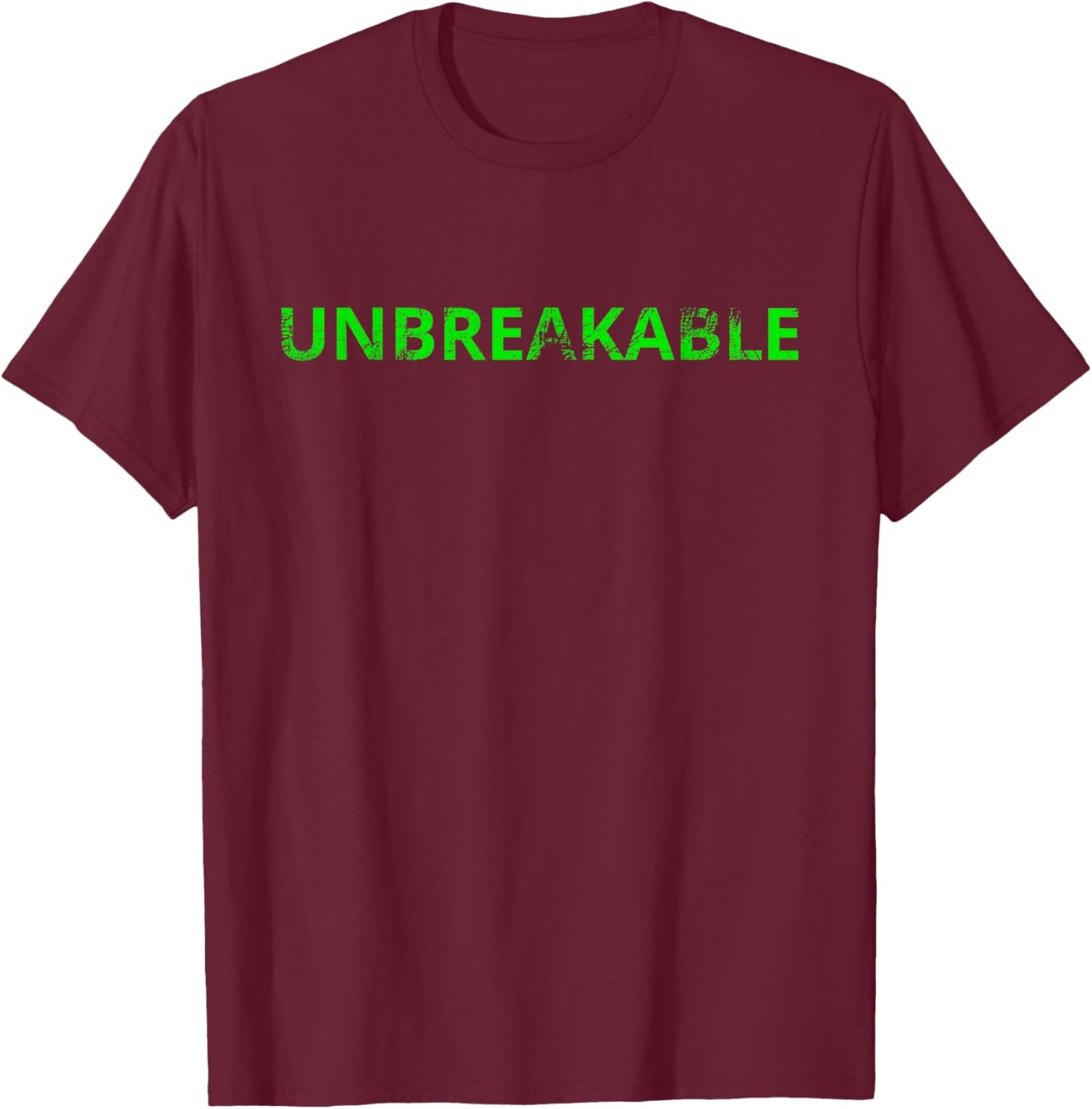 Traumatic Brain Injury Warrior Awareness Unbreakable Green T-Shirt - T-Shirt | Maroon