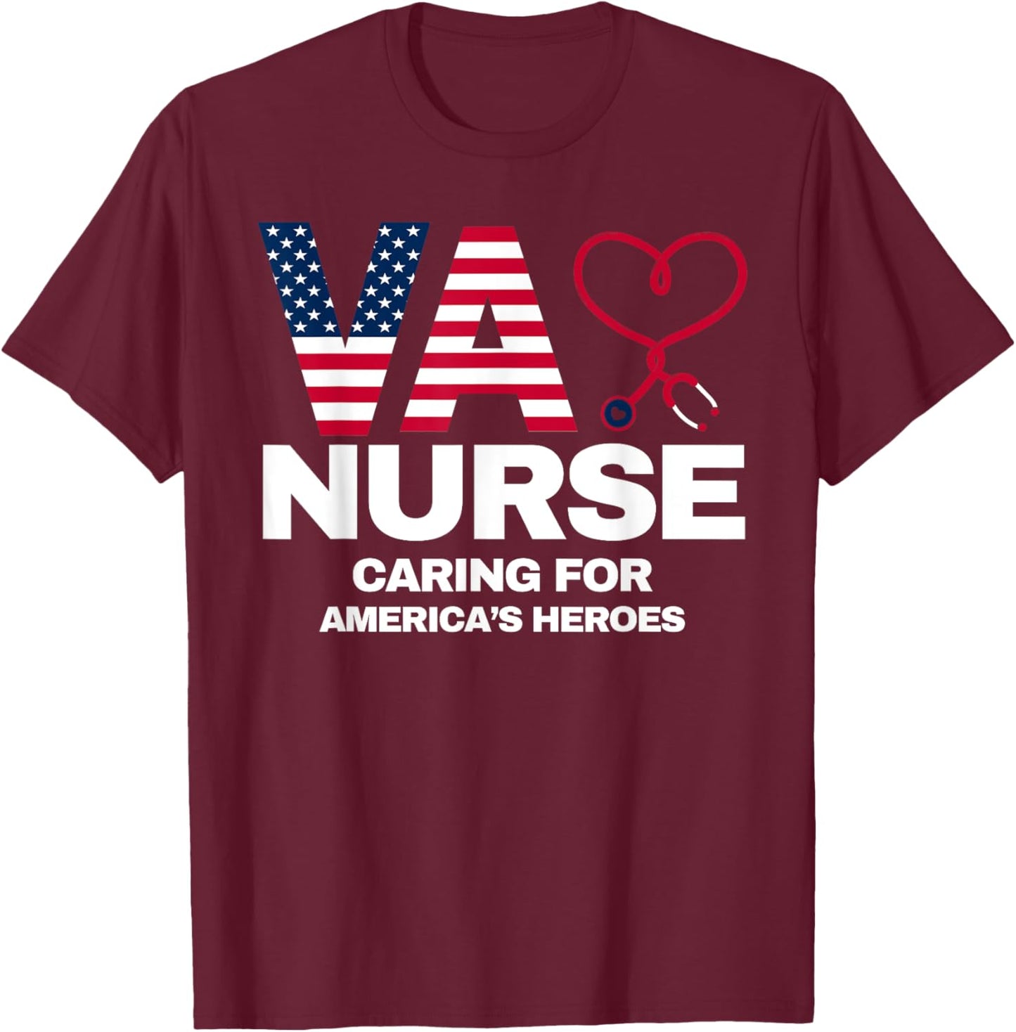 VA Nurse T Shirt Women Men | VA Nurse Shirts Men T-Shirt - T-Shirt | Maroon