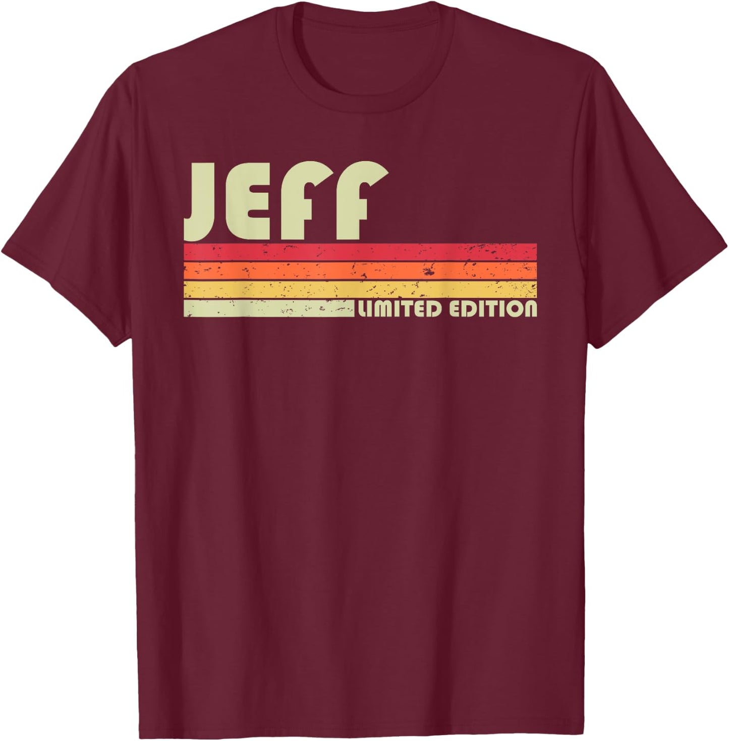 JEFF Gift Name Personalized Funny Retro Vintage Birthday T-Shirt - T-Shirt | Maroon