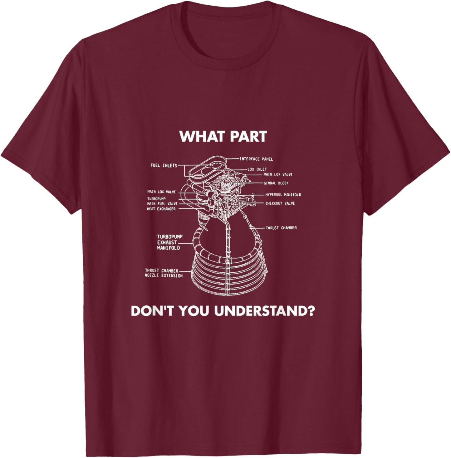 Aerospace engineer What part you dont understand engine T-Shirt - T-Shirt | Maroon