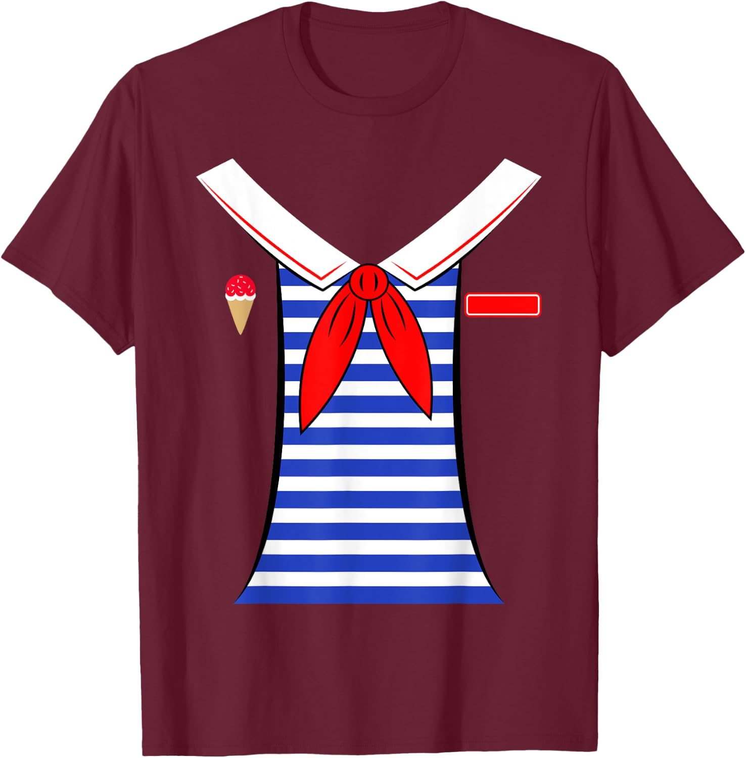 Funny Ice Cream Parlor Scoops Ahoy Costume Men Women Gift T-Shirt - T-Shirt | Maroon
