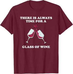 Funny Drinking Buddies Red Wine Lover Glass of Wine Gift T-Shirt - T-Shirt | Maroon