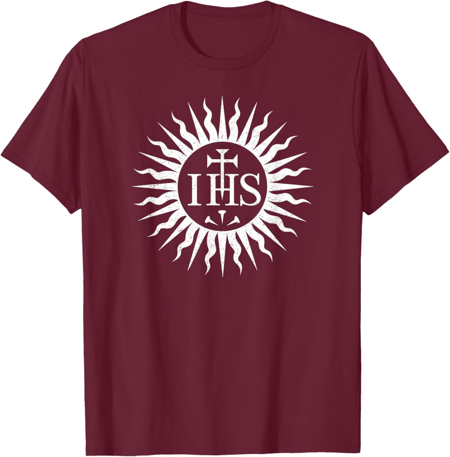 Ihs Symbol Christogram Monogram of Jesus Christ T-Shirt - T-Shirt | Maroon