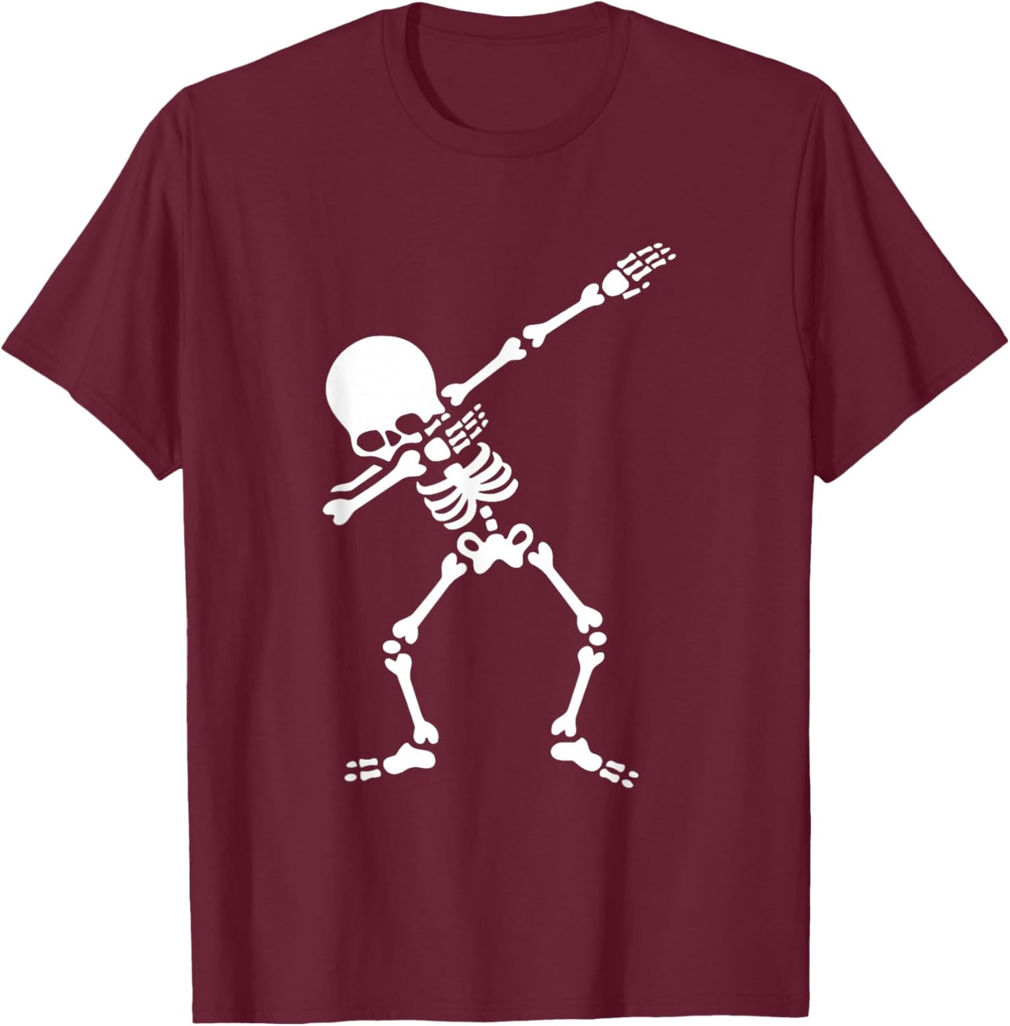 Dabbing Skeleton Dab Boys Funny Halloween Kids Adult T-Shirt - T-Shirt | Maroon