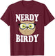 Nerdy Birdy Funny Owl T-Shirt - T-Shirt | Maroon