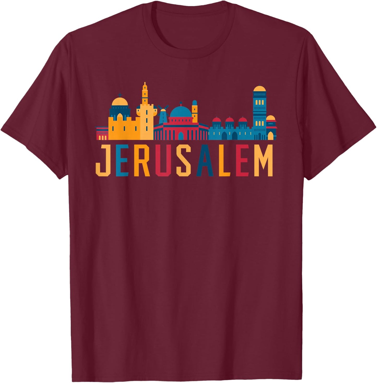 Jerusalem Jewish Country Israelite Israel T-Shirt - T-Shirt | Maroon