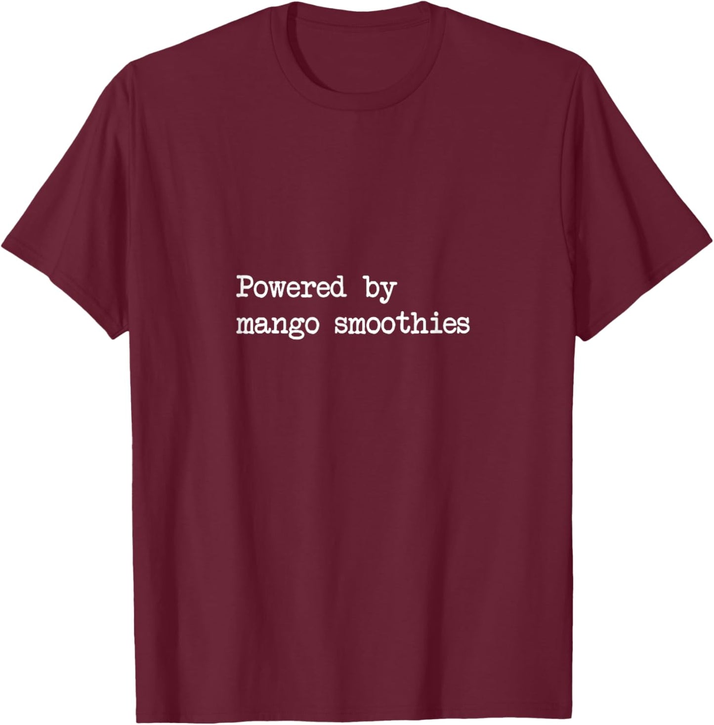 Powered by mango smoothies Funny Mango Fruit Minimalist T-Shirt - T-Shirt | Maroon