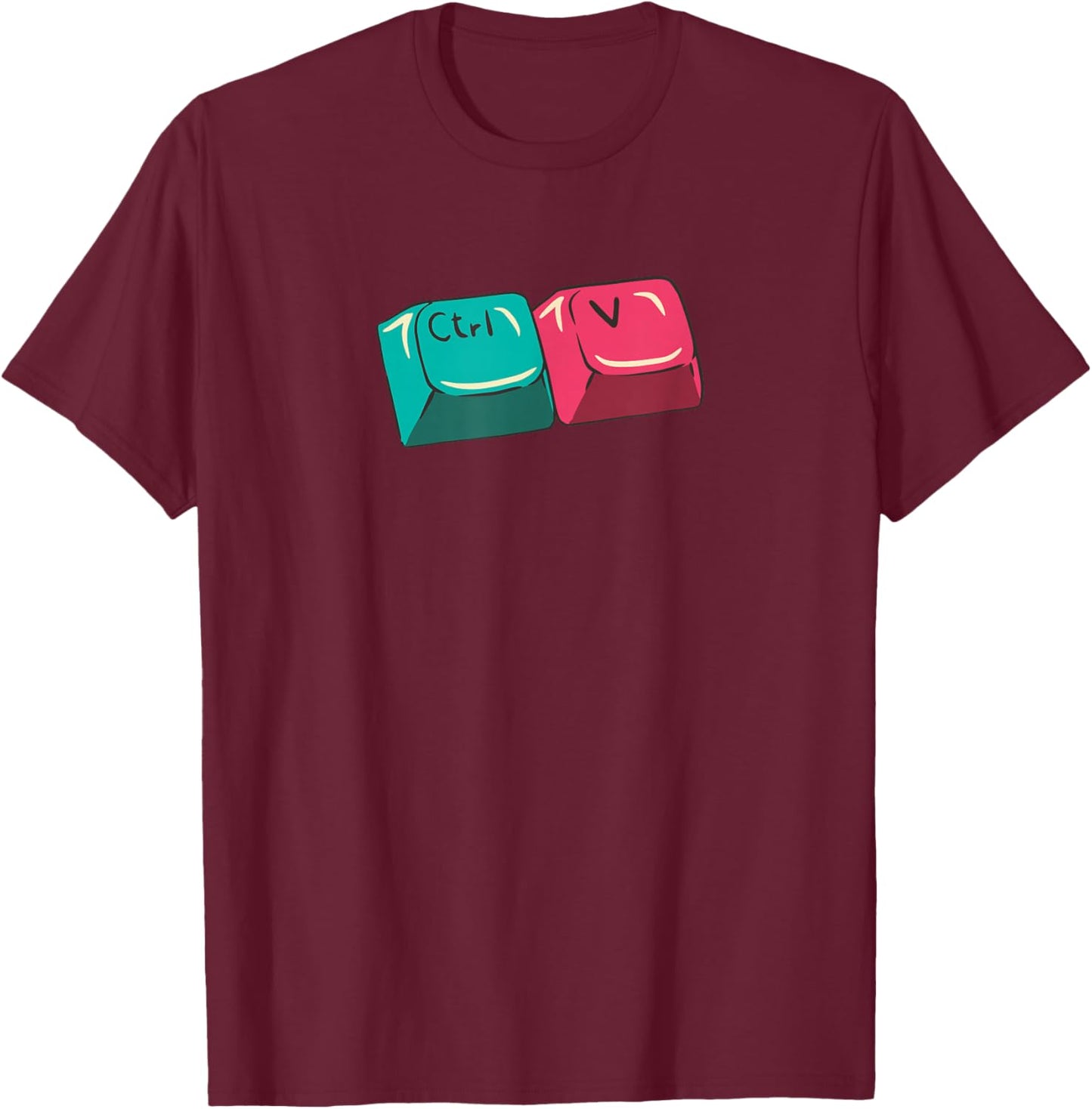 CTRL V Copy Paste Control Funny Matching Parent Child Meme T-Shirt - T-Shirt | Maroon