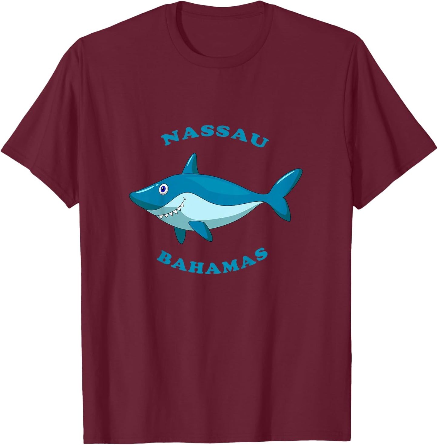 Kids Nassau, Bahamas Vintage Children's Shark Vacation Gift T-Shirt - T-Shirt | Maroon