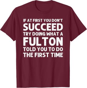 FULTON Funny Surname Family Tree Birthday Reunion Idea T-Shirt - T-Shirt | Maroon