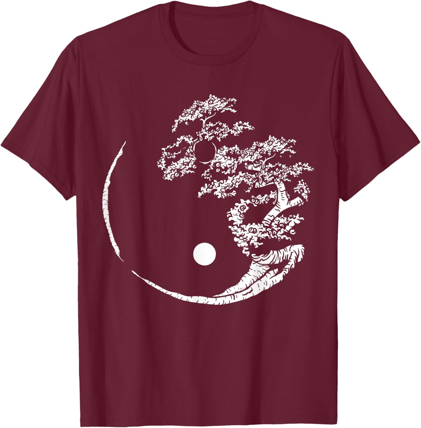 Mandala Yin Yang Bonsai Tree Funny Hippie Gift Women T-Shirt - T-Shirt | Maroon