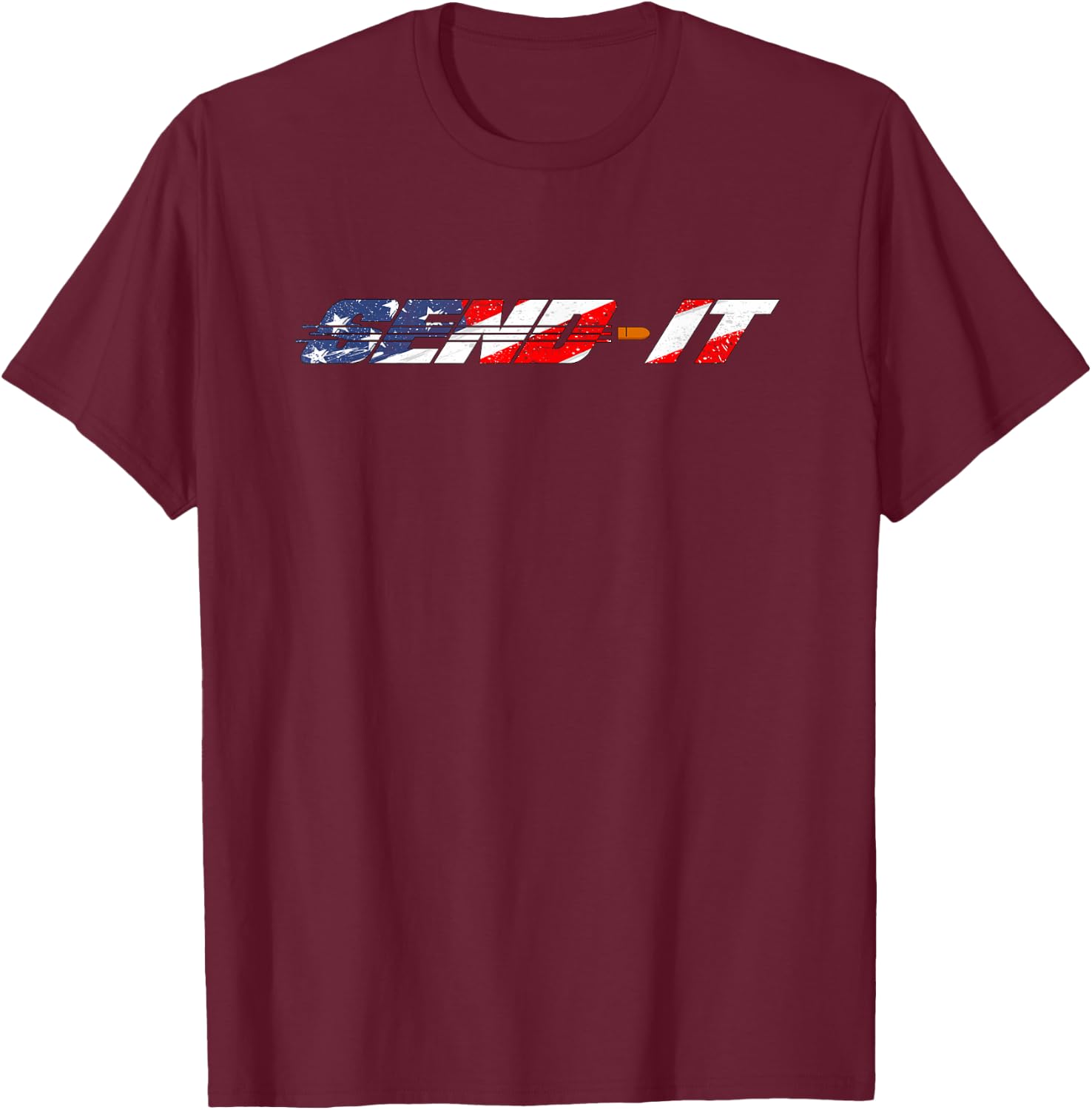 Send It - US Flag T-Shirt - T-Shirt | Maroon