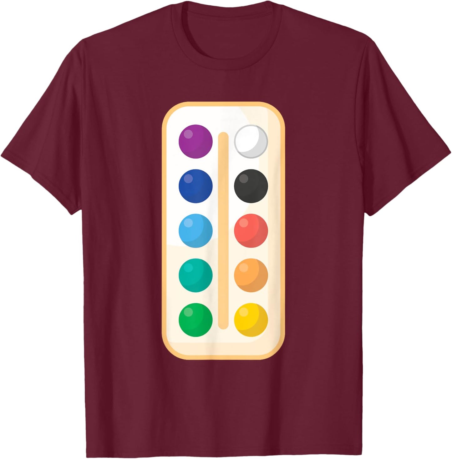 Paint Palette ArtSet Halloween Costume for Teachers Students Women Kids T-Shirt - T-Shirt | Maroon