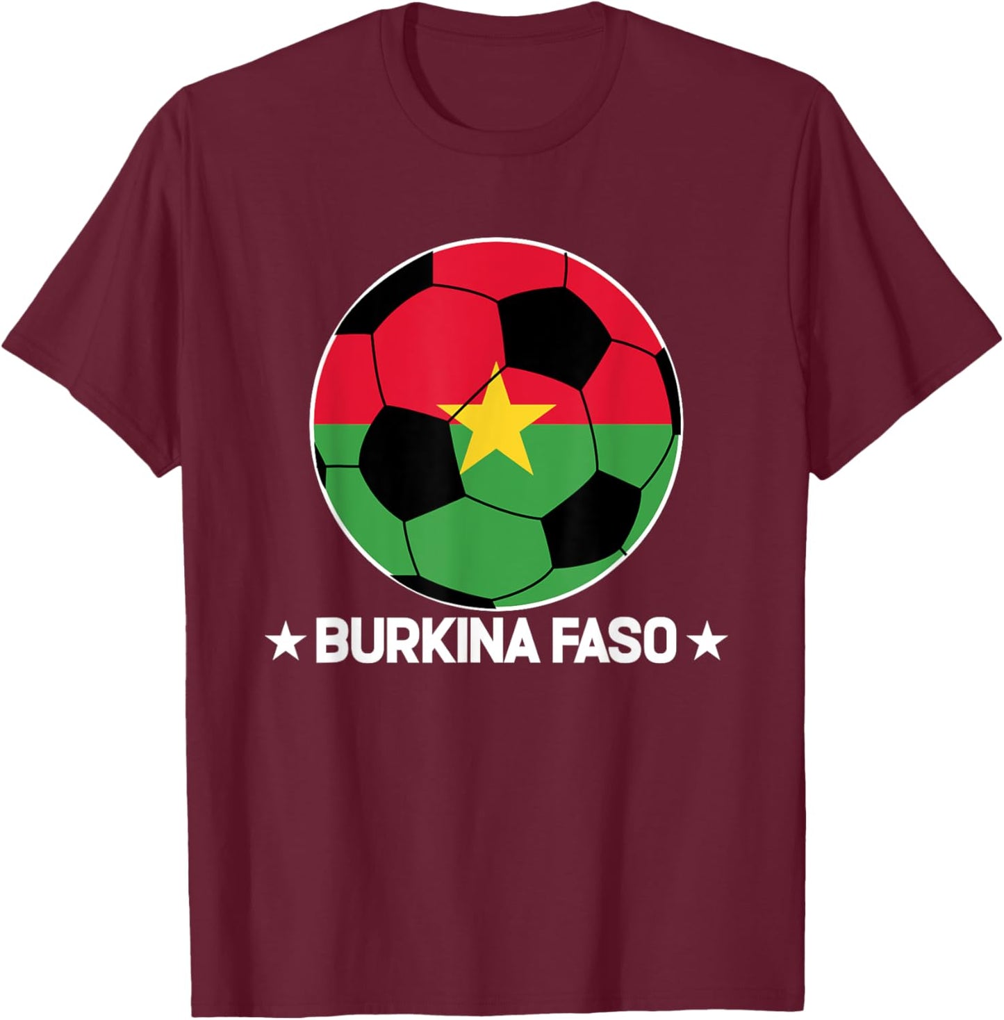 Burkina Faso Soccer Team Burkina Faso Flag Jersey Football T-Shirt - T-Shirt | Maroon