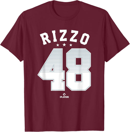 Anthony Rizzo 48 New York MLBPA T-Shirt - T-Shirt | Maroon