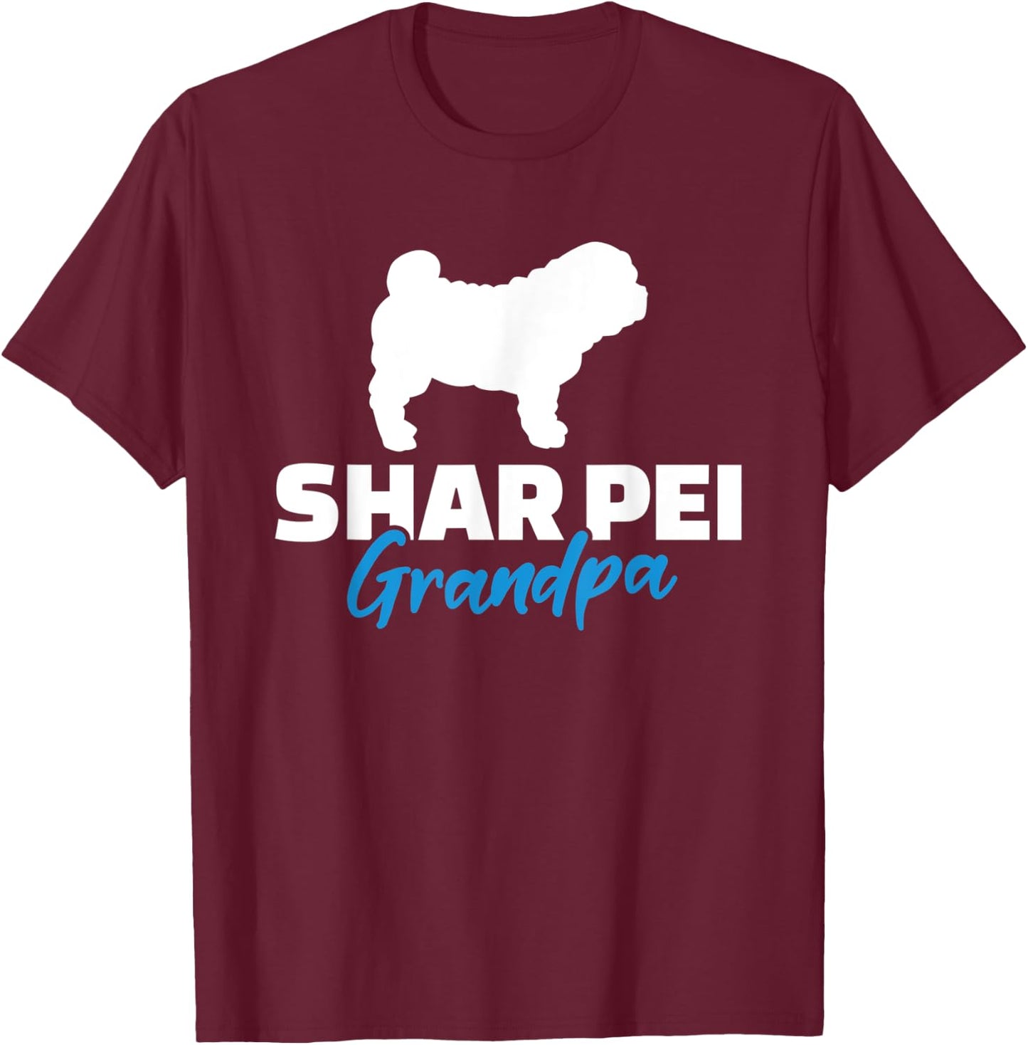 Shar Pei Grandpa T-Shirt - T-Shirt | Maroon