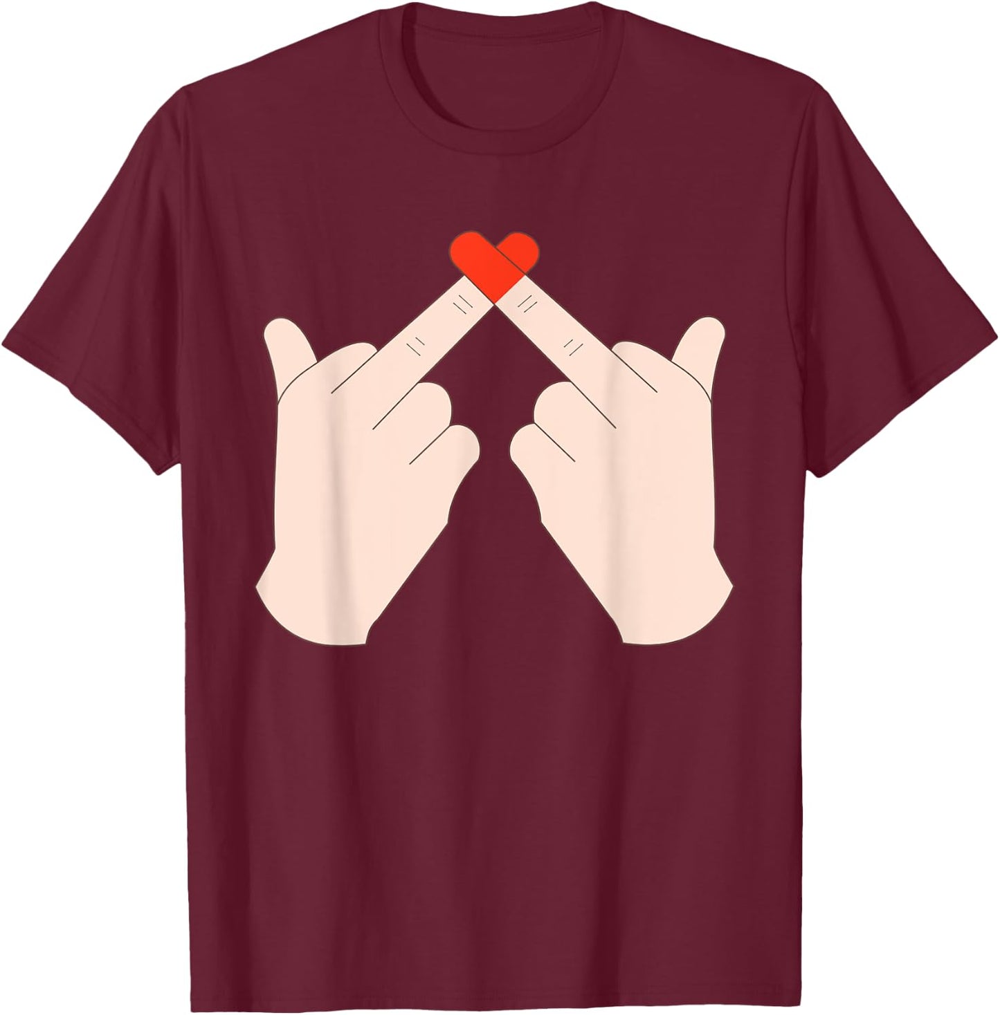 Middle finger with heart funny saying T-Shirt - T-Shirt | Maroon