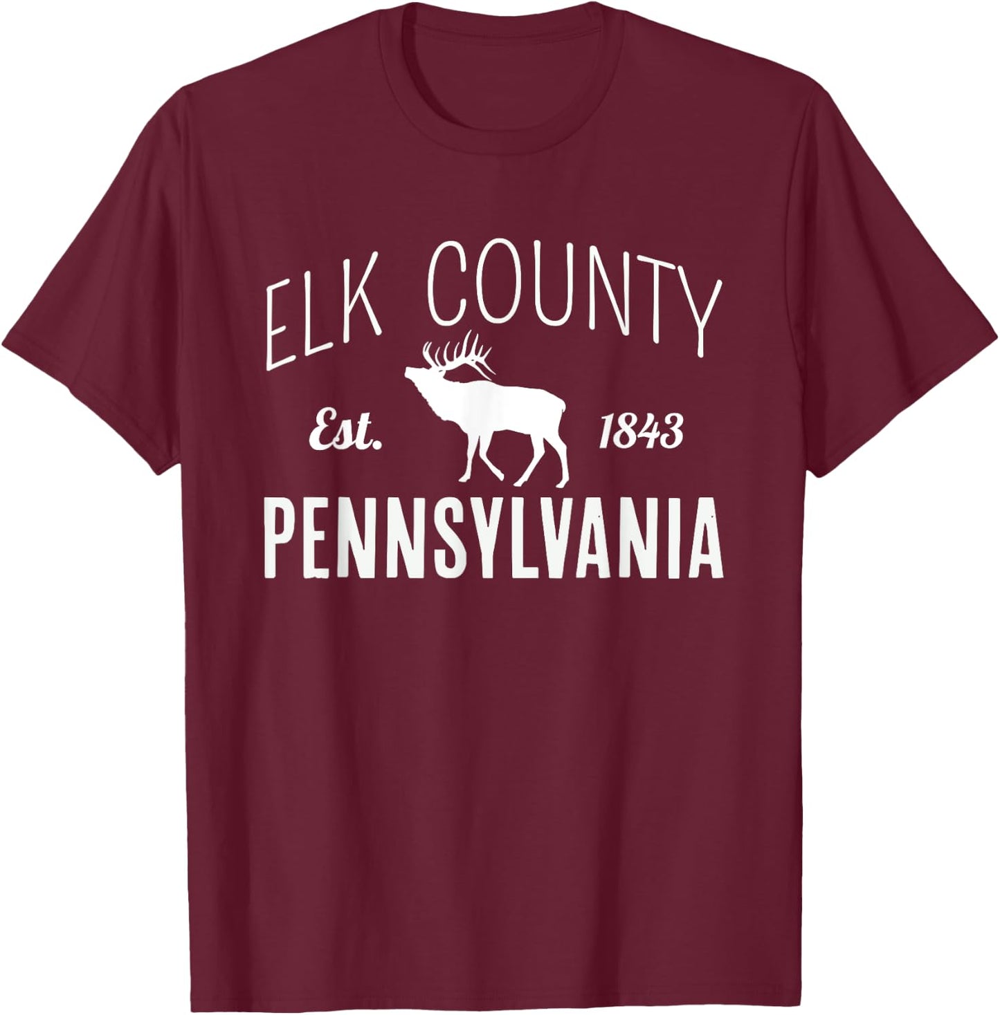 Elk County Nature Pennsylvania Vacation Animal T-Shirt - T-Shirt | Maroon