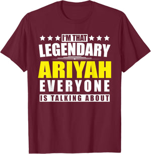 Name Ariyah First Name Gifts - Funny Personalized Gift T-Shirt - T-Shirt | Maroon