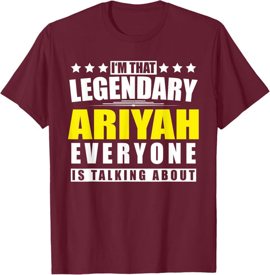 Name Ariyah First Name Gifts - Funny Personalized Gift T-Shirt - T-Shirt | Maroon