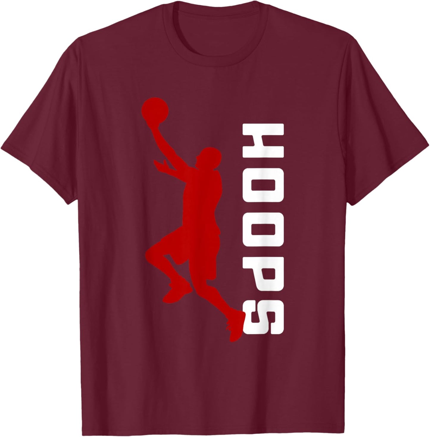 Hoops Basketball Graphic - Basketball T-Shirt - T-Shirt | Maroon